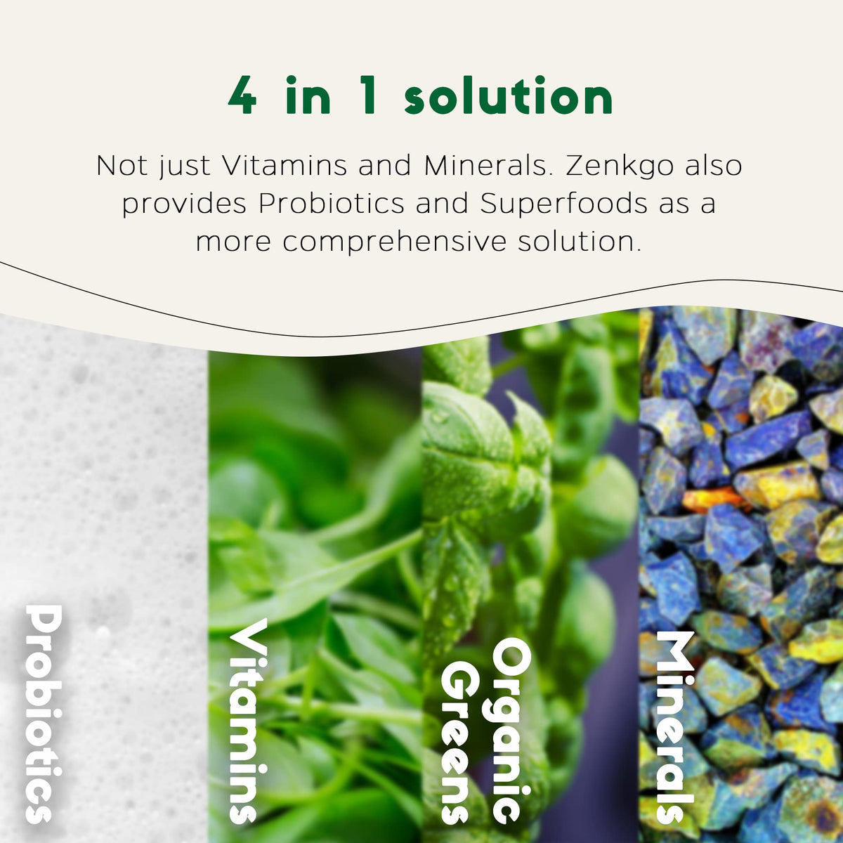 Zenkgo Women's Vitamins + Probiotics 25B CFU + Organic Whole Foods