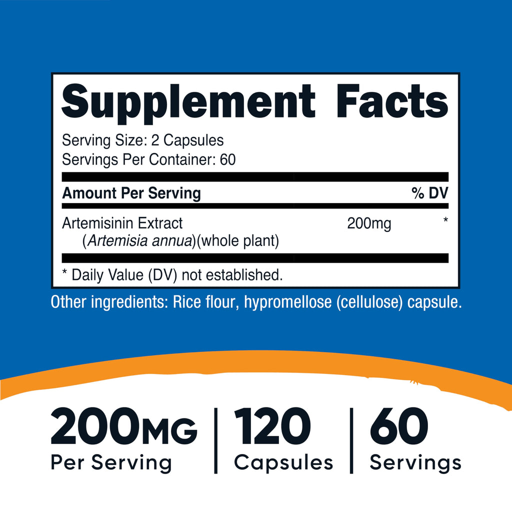Nutricost Artemisinin 200mg - 120 Vegetarian Capsules - image 2