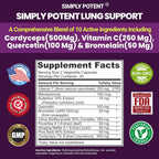Simply Potent Lung Support Supplement with Cordyceps - 60 Capsules - image 7