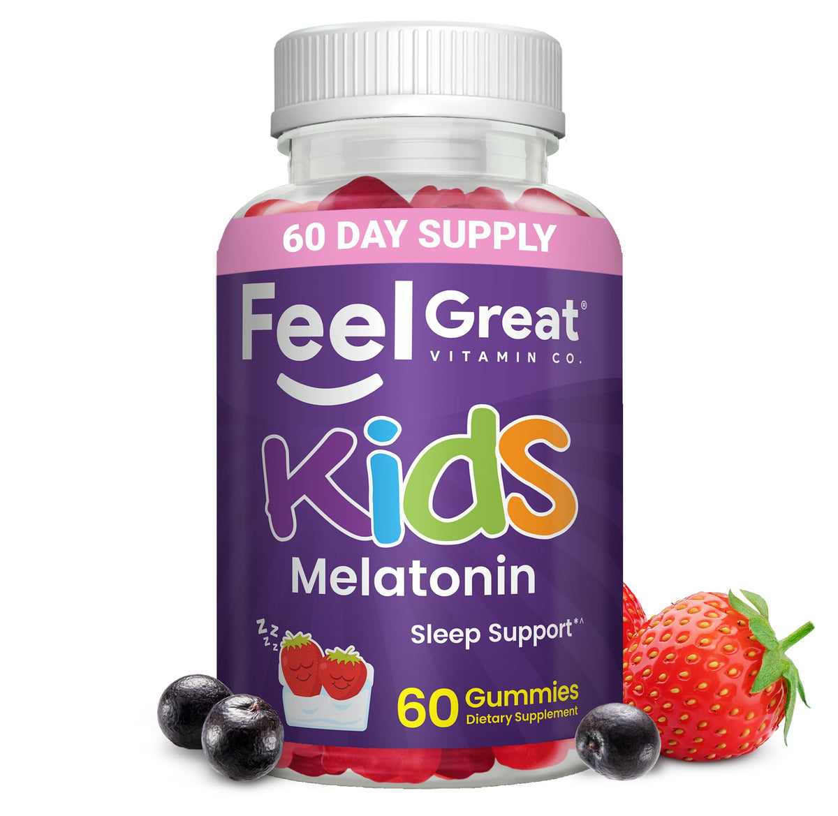 The Feel Great Vitamin Company Kids Melatonin 1mg Gummies - 60 Count