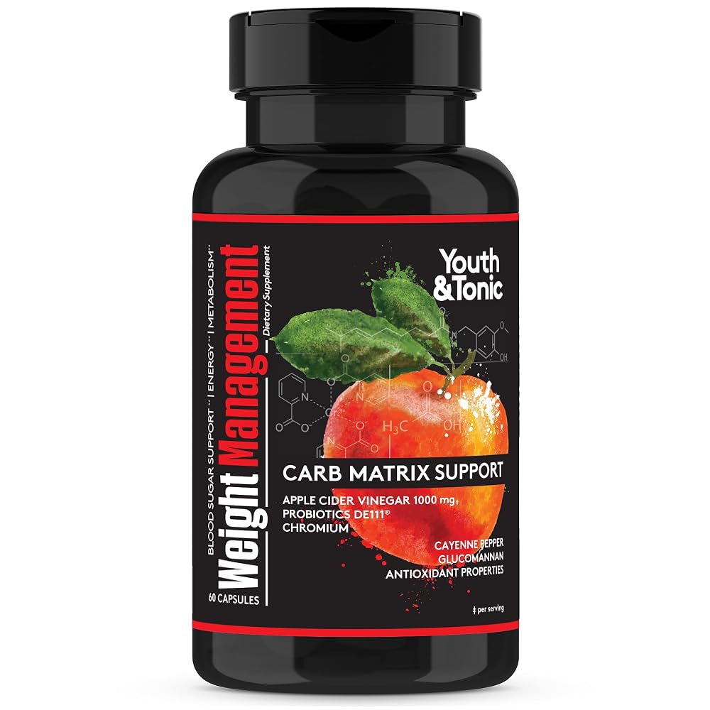 Youth & Tonic Apple Cider Vinegar Pills Weight Loss - 60 Capsules