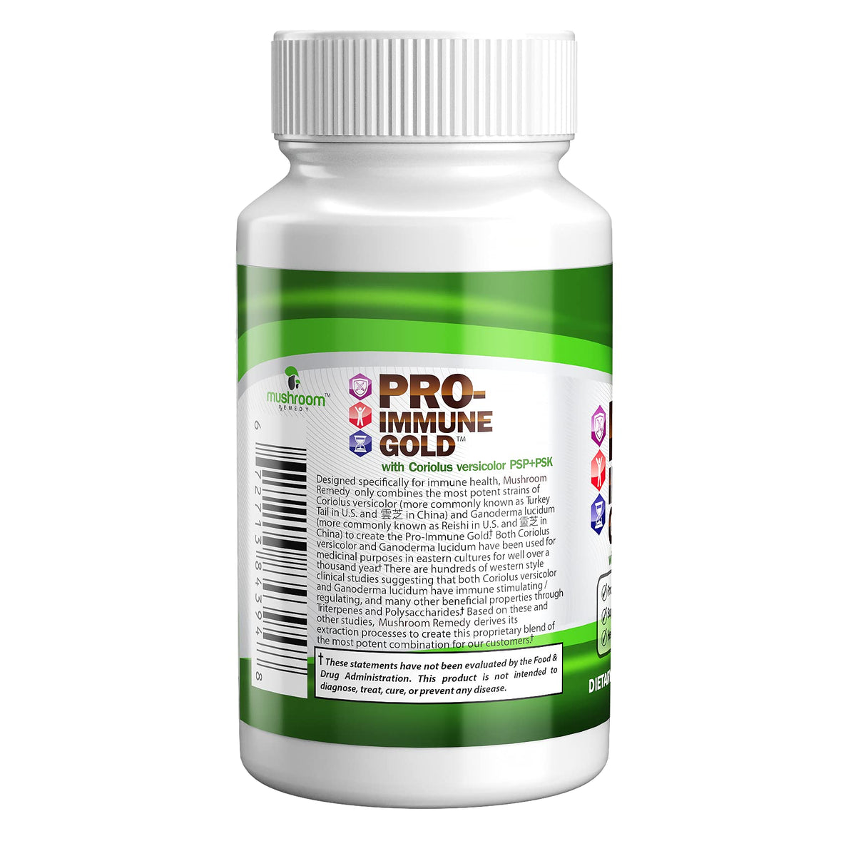 Mushroom Remedy PRO-Immune Gold Immune Support - 60 Tablets - image 2