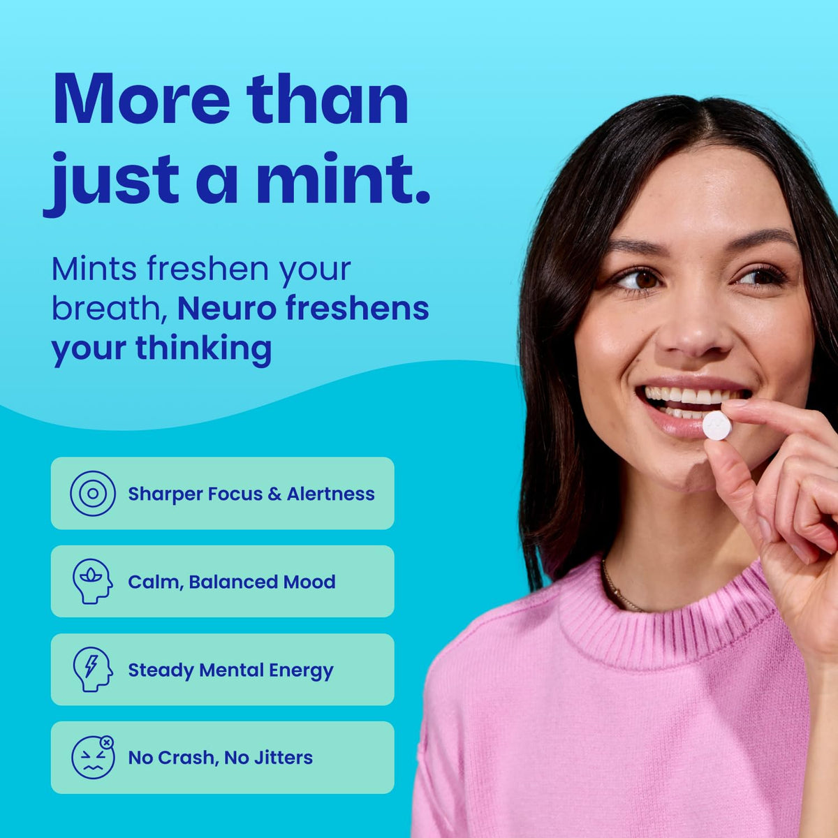 Neuro Energy & Focus Mints Peppermint - 72 Count - image 3