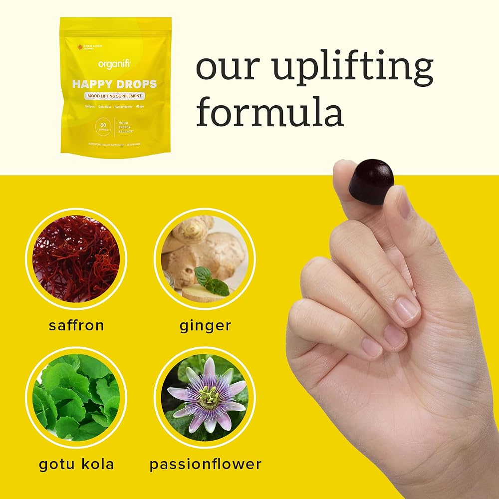Organifi Happy Drops Natural Mood Lifting Gummies - 60 Count - image 5