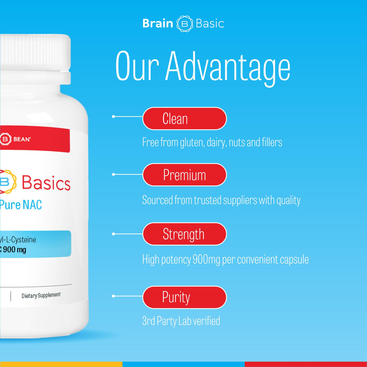 Brain Bean Ultra NAC Glutathione Precursor - 90 Capsules - image 5
