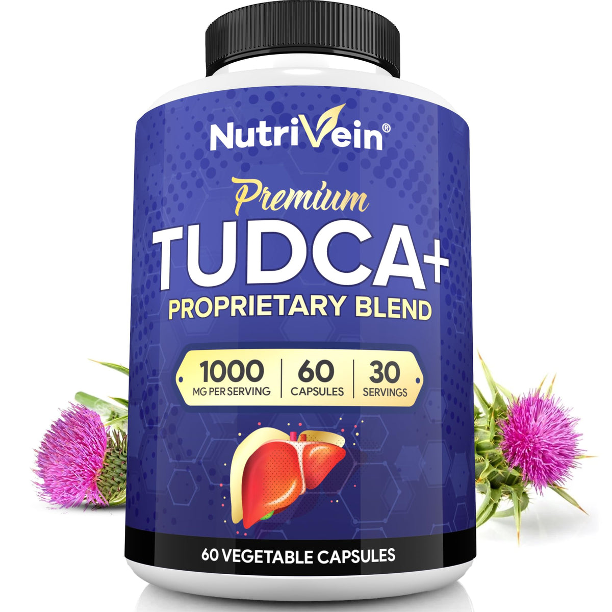 Nutrivein TUDCA+ Liver Support Supplement 1000mg - 60 Capsules