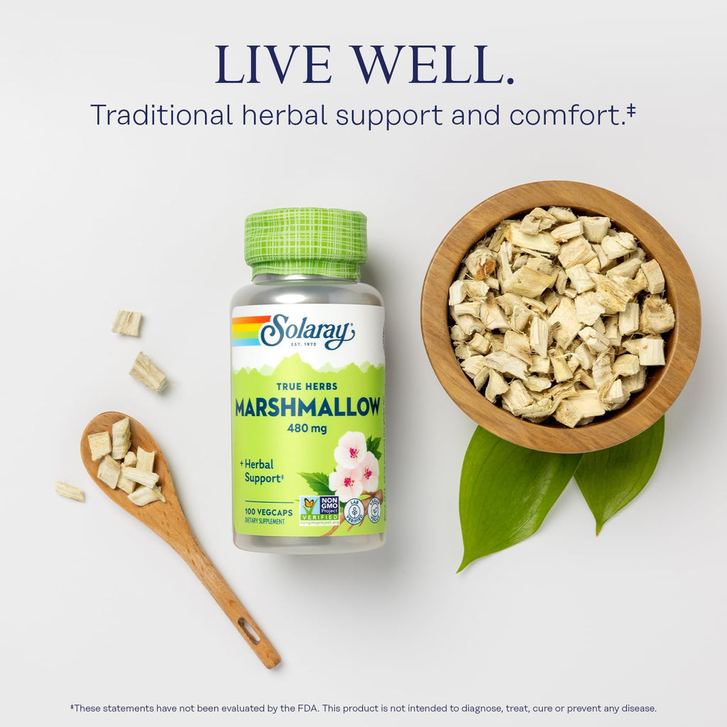 SOLARAY Marshmallow Root 480 mg - 100 Vegetarian Capsules - image 3