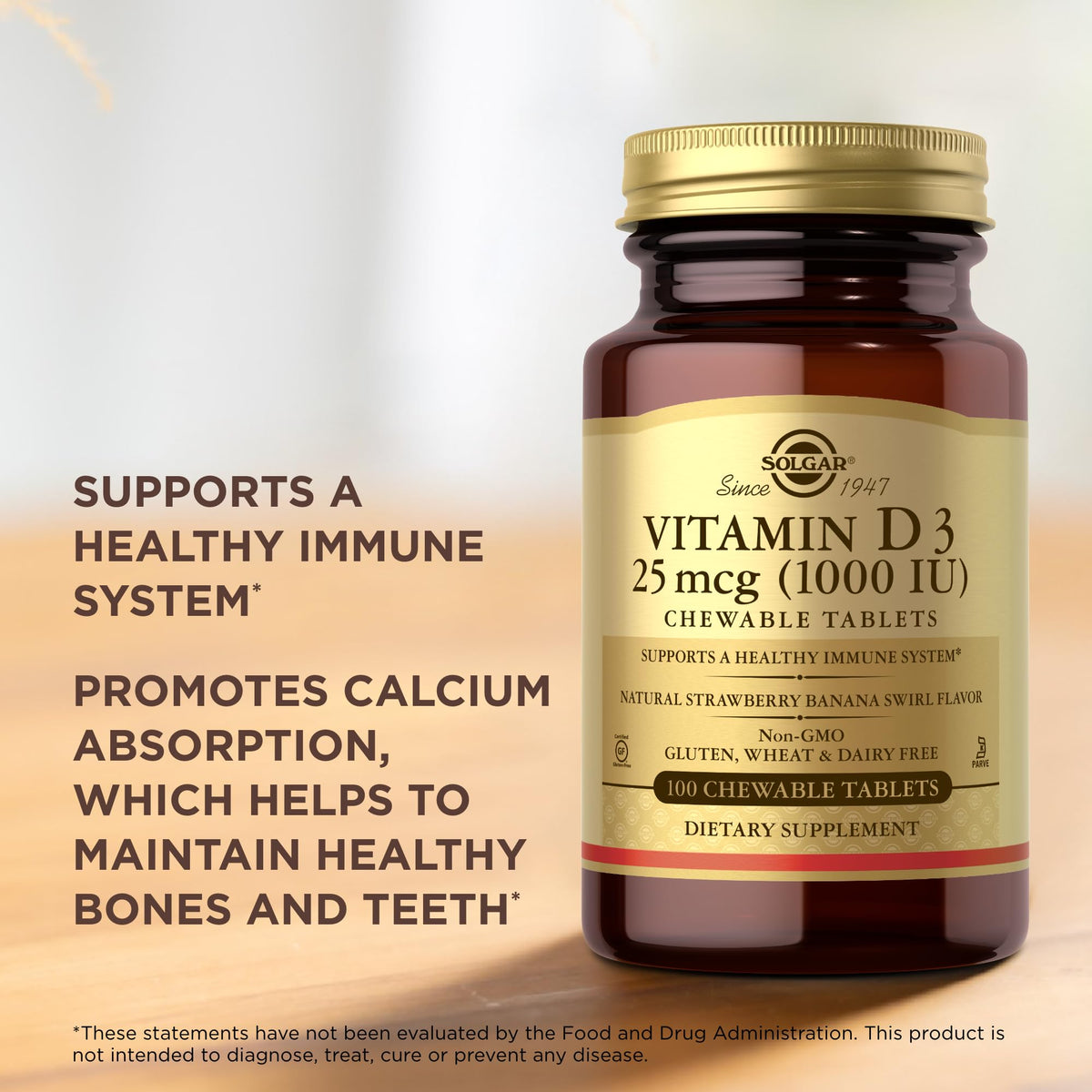 Solgar Vitamin D3 1000 IU Chewable Tablets - 100 Count - image 5