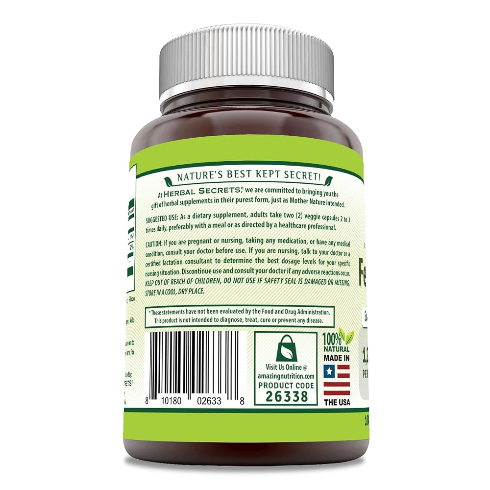 Herbal Secrets Fenugreek Seed 1,220 mg - 180 Vegetarian Capsules - image 3