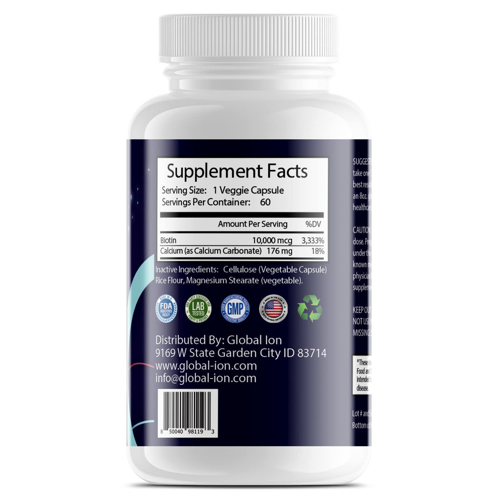 Global Ion Biotin Pure - 60 Capsules - image 2