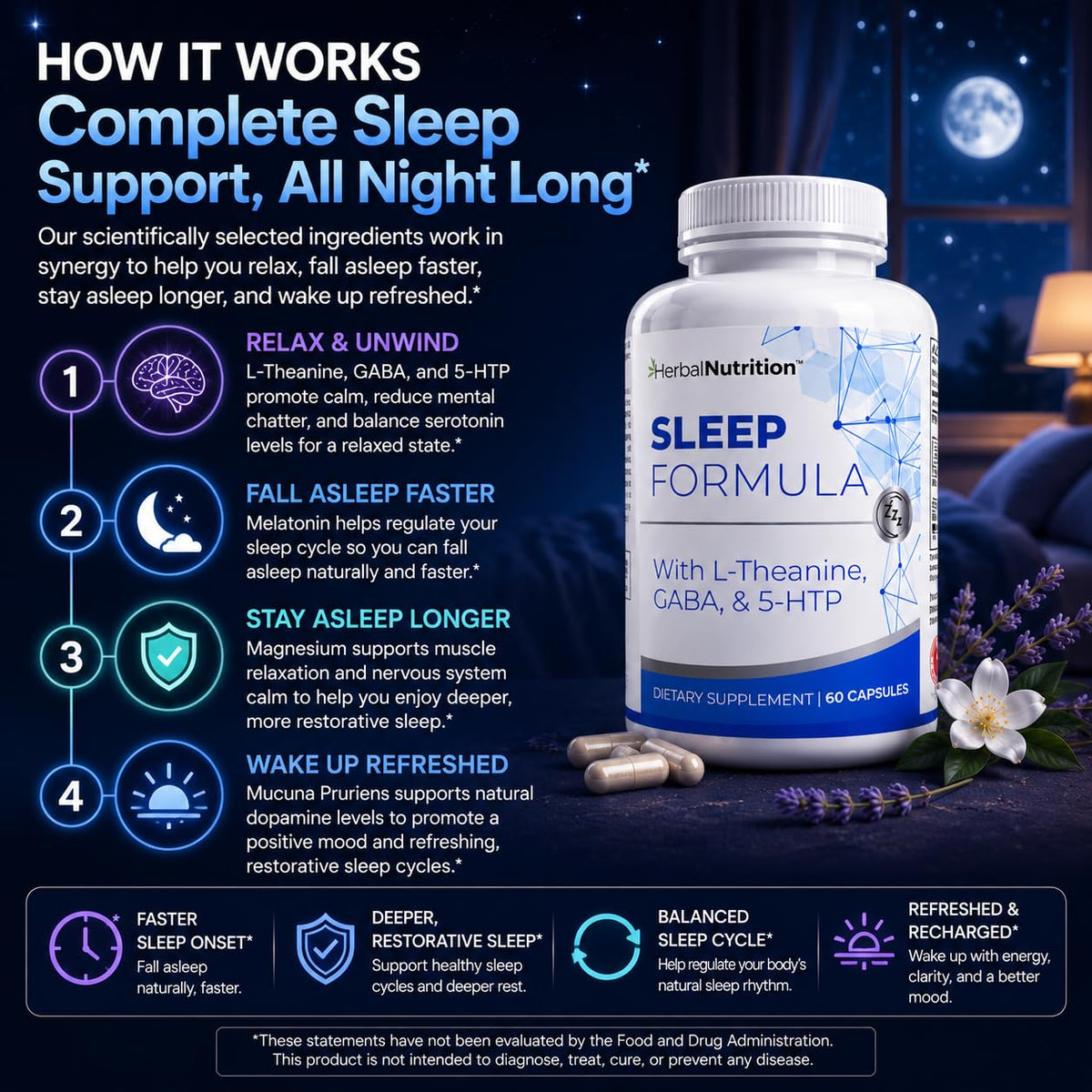 Herbal Nutrition Sleep Formula with Melatonin - 1 Bottle - image 3