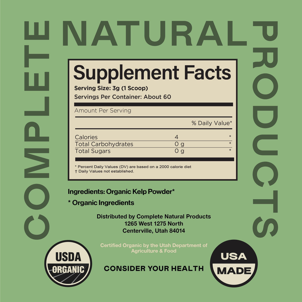 Complete Natural Products Organic Kelp Powder Thyroid Support - 8 oz - image 2