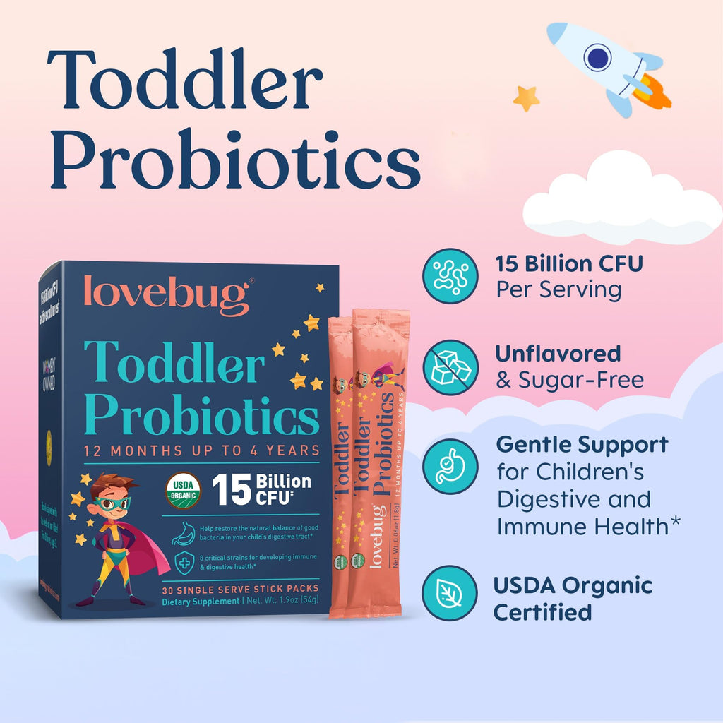 LOVEBUG Toddler & Kids Probiotics Powder - 60 Packets - image 2