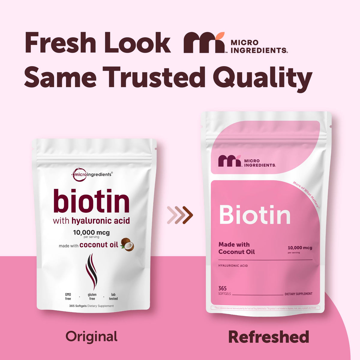 Micro Ingredients Biotin 10,000 mcg with Hyaluronic Acid - 365 Softgels - image 2
