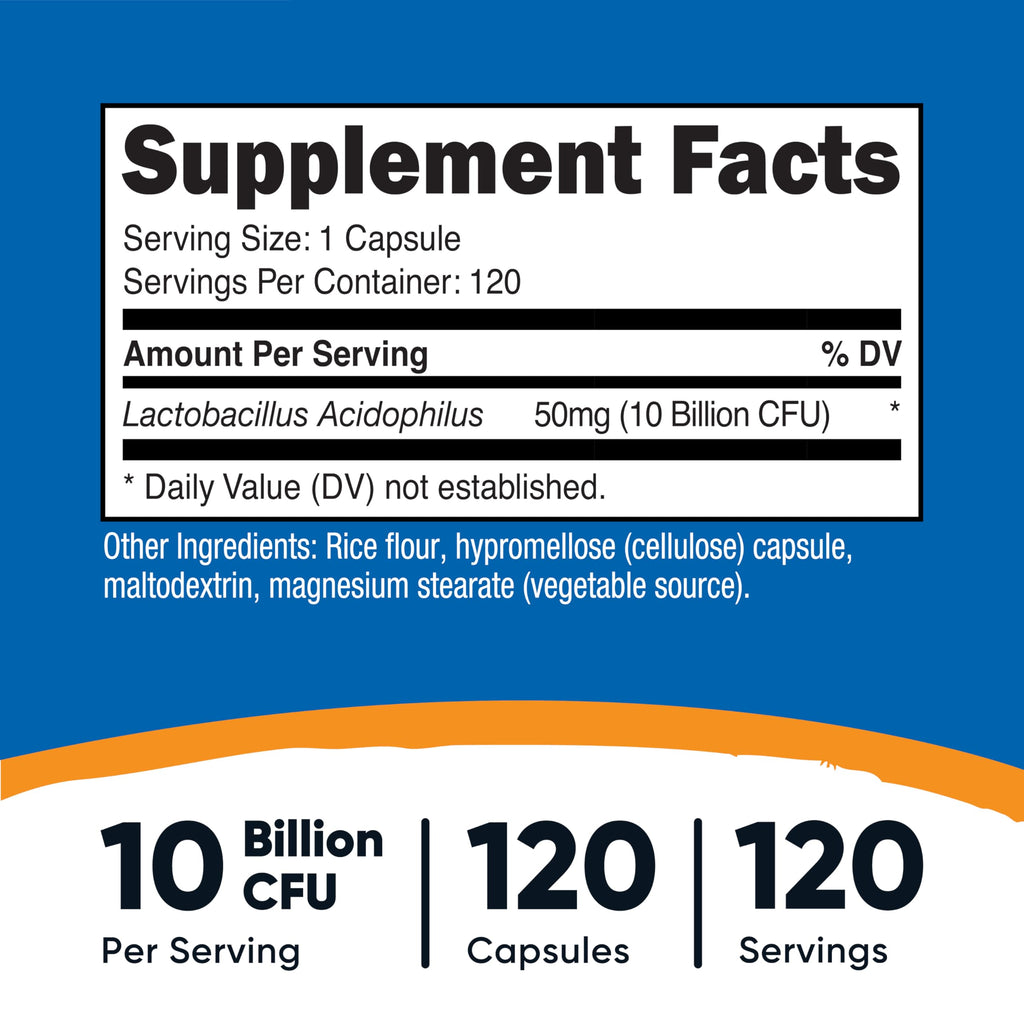 Nutricost Lactobacillus Acidophilus 10 Billion CFU