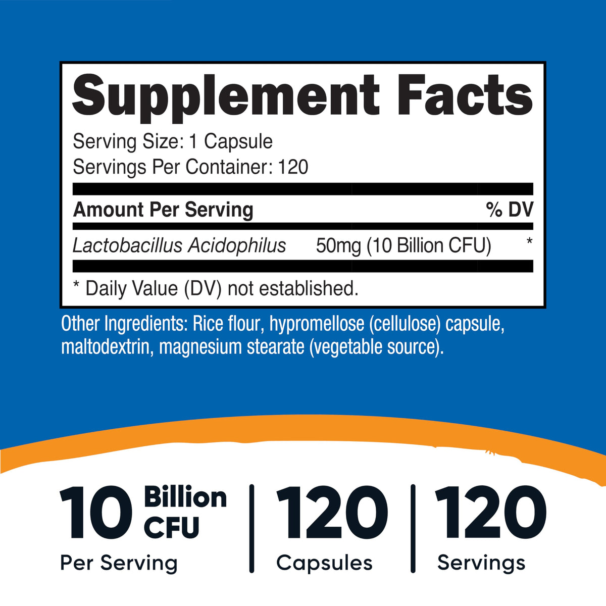 Nutricost Lactobacillus Acidophilus 10 Billion CFU