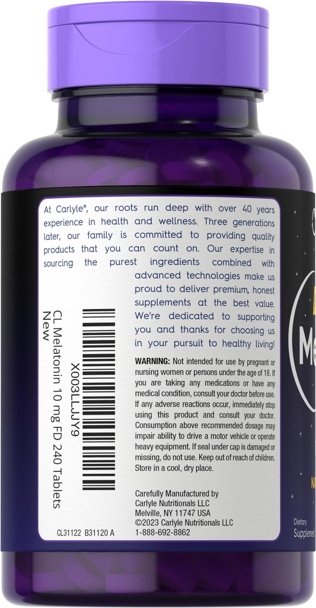 Carlyle Melatonin 10mg Fast Dissolve Tablets - 240 Count - image 3