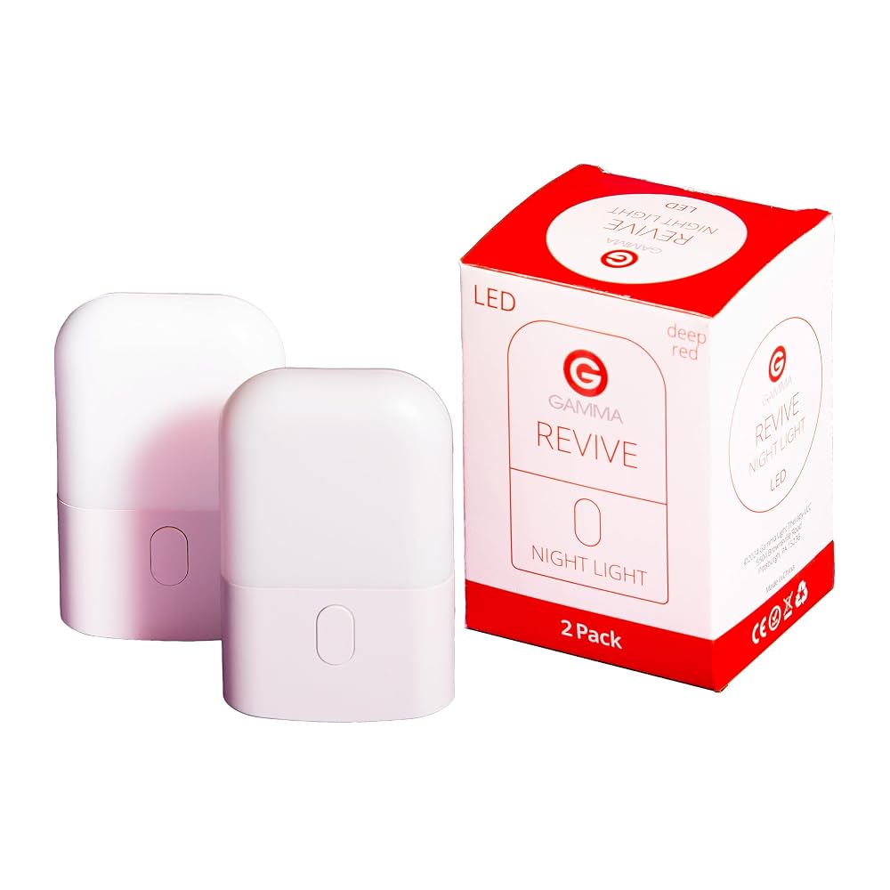 Gamma Revive 670nm Red Night Light for Sleep - 2 Pack
