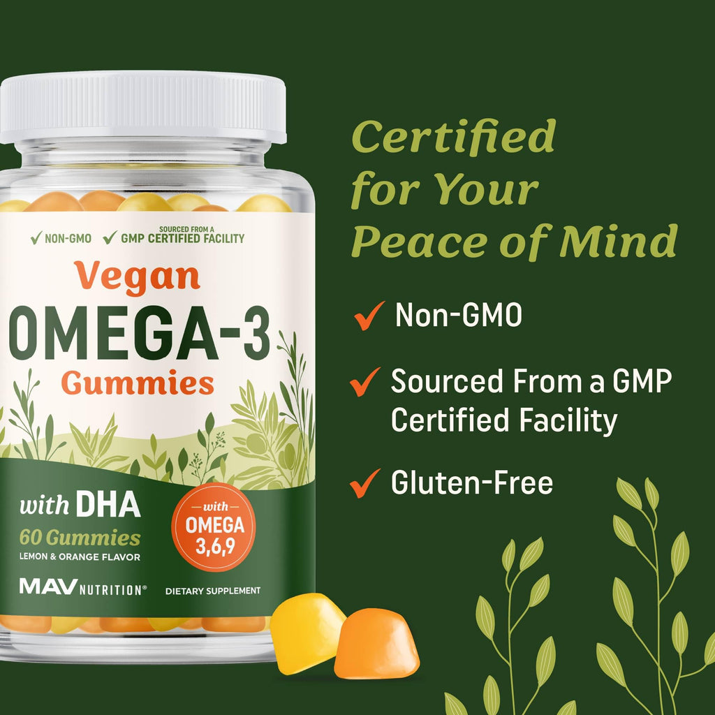 MAV Nutrition Omega 3-6-9 + DHA Plant-Based Gummies - 60 Gummies - image 8