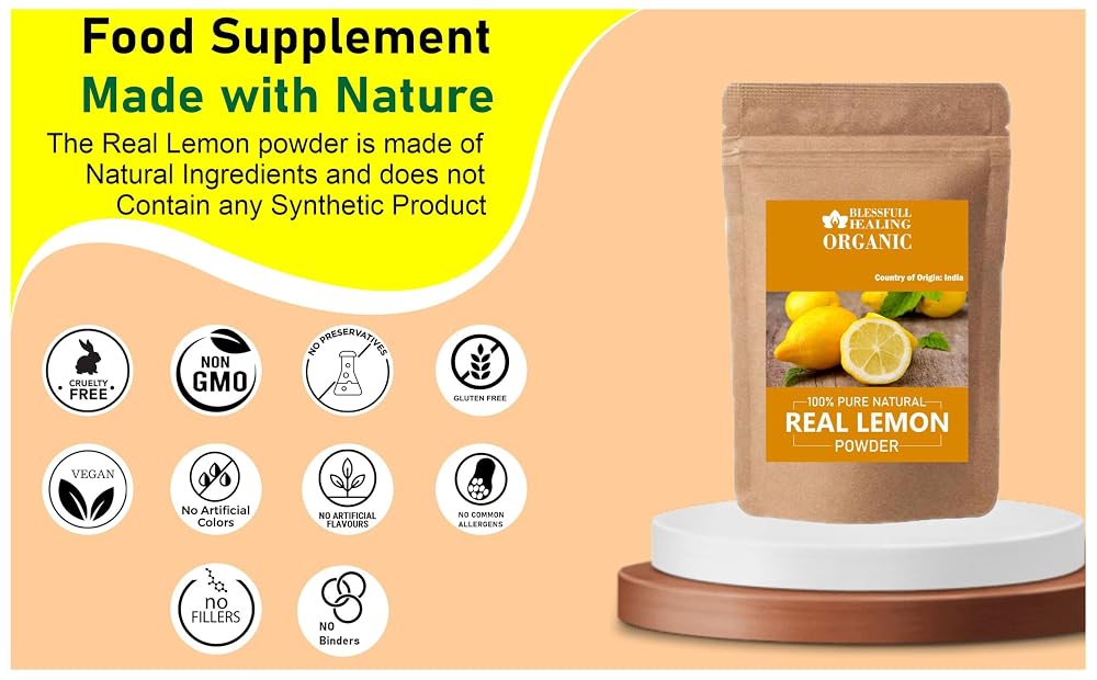Blessfull Healing Organic Real Lemon Powder 100% Pure Natural 200