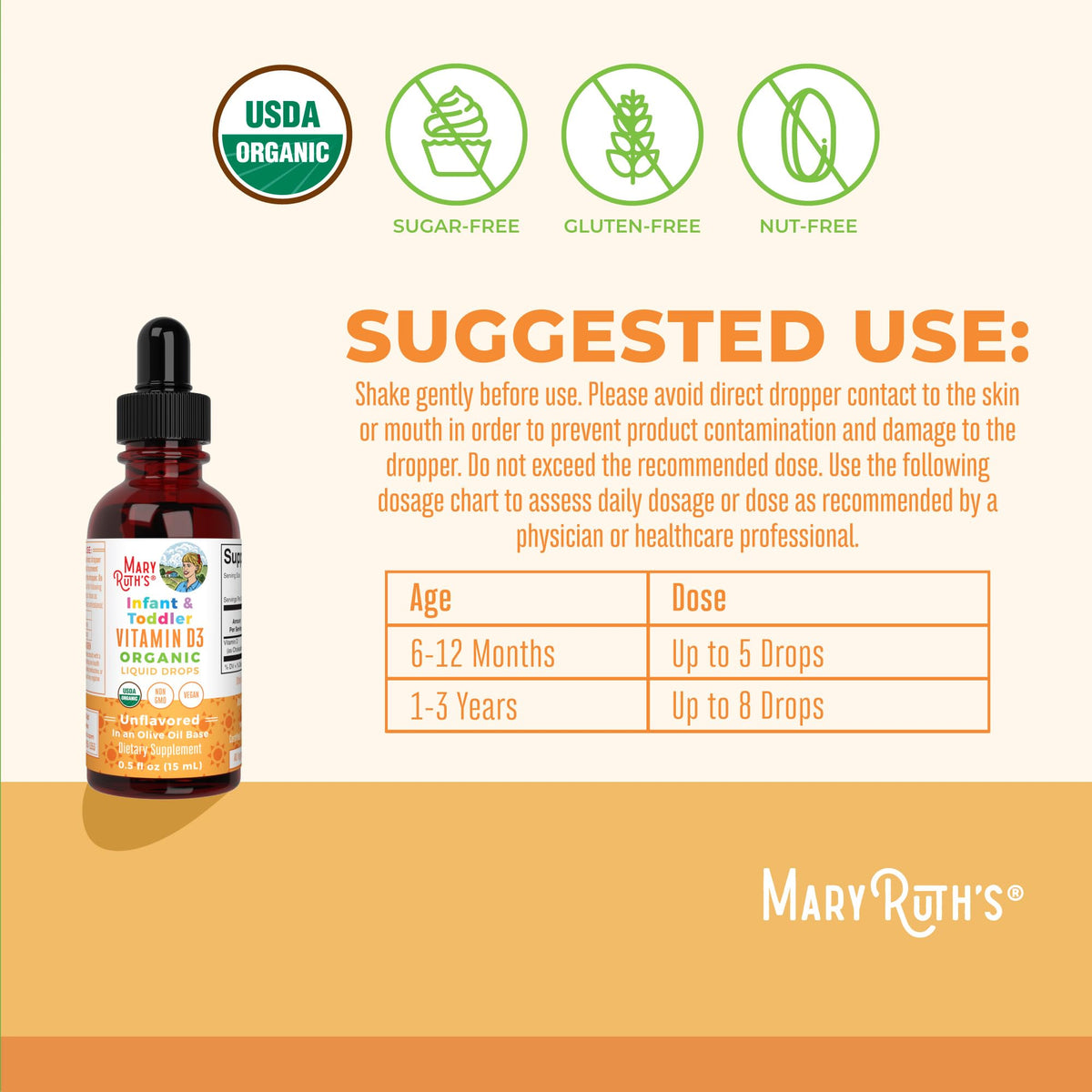 MARYRUTH'S Organic Infant & Toddler Vitamin D3 Liquid Drops - 0.5 oz - image 6
