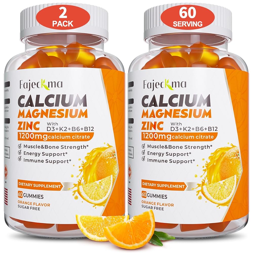 Fajeckma Calcium Magnesium Zinc Gummies - 120 Count