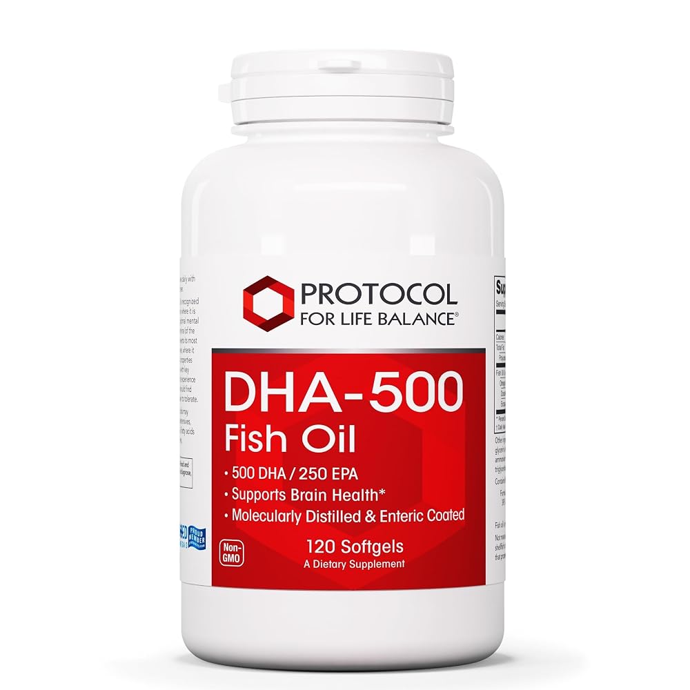 PROTOCOL FOR LIFE BALANCE DHA-500 Fish Oil Brain Health - 120 Softgels