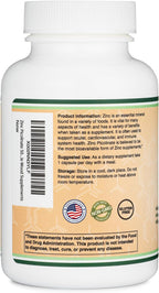 Double Wood Supplements Zinc Picolinate 50mg - 300 Capsules - image 3
