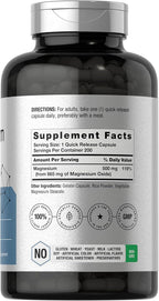 Horbäach Magnesium Oxide 500 mg - 200 Capsules - image 2
