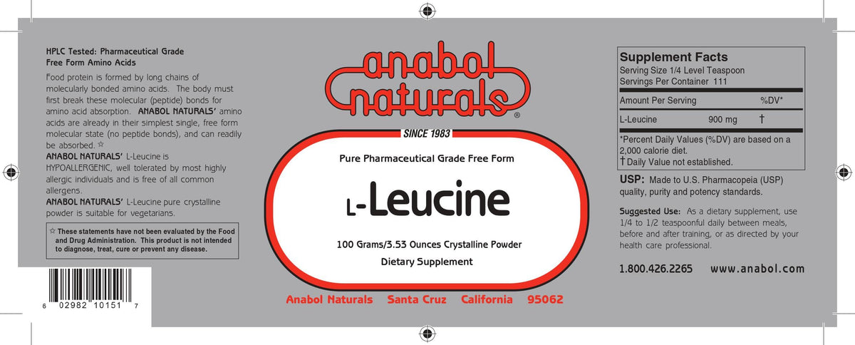 Anabol Naturals L-Leucine Powder - 100g - image 2