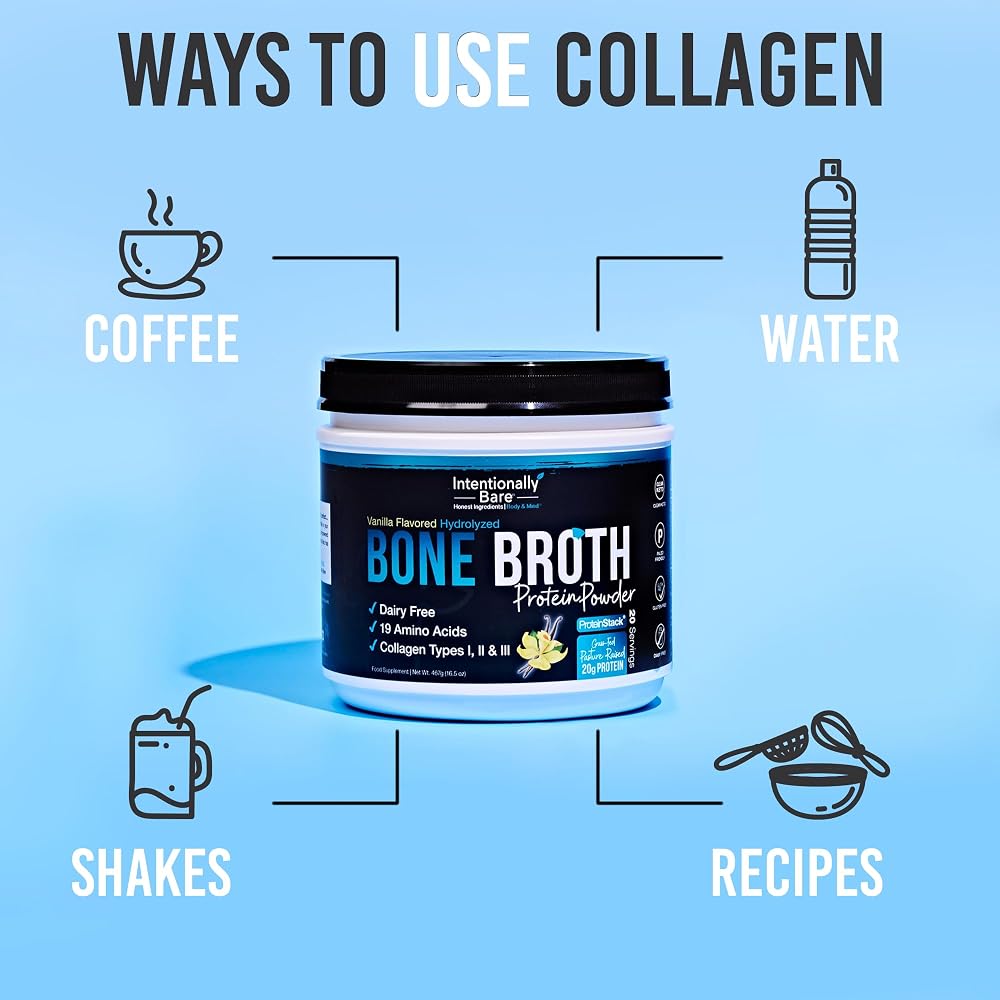 Intentionally Bare Bone Broth Protein Powder Vanilla - 16.5oz - image 5
