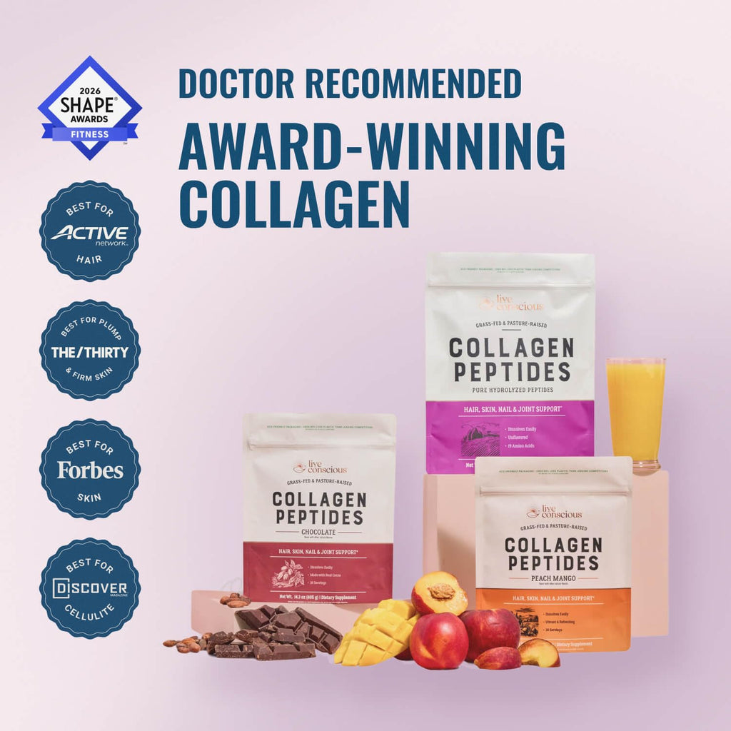 Live Conscious Collagen Peptides Powder - Hair, Skin & Joint Support - 16oz - image 4