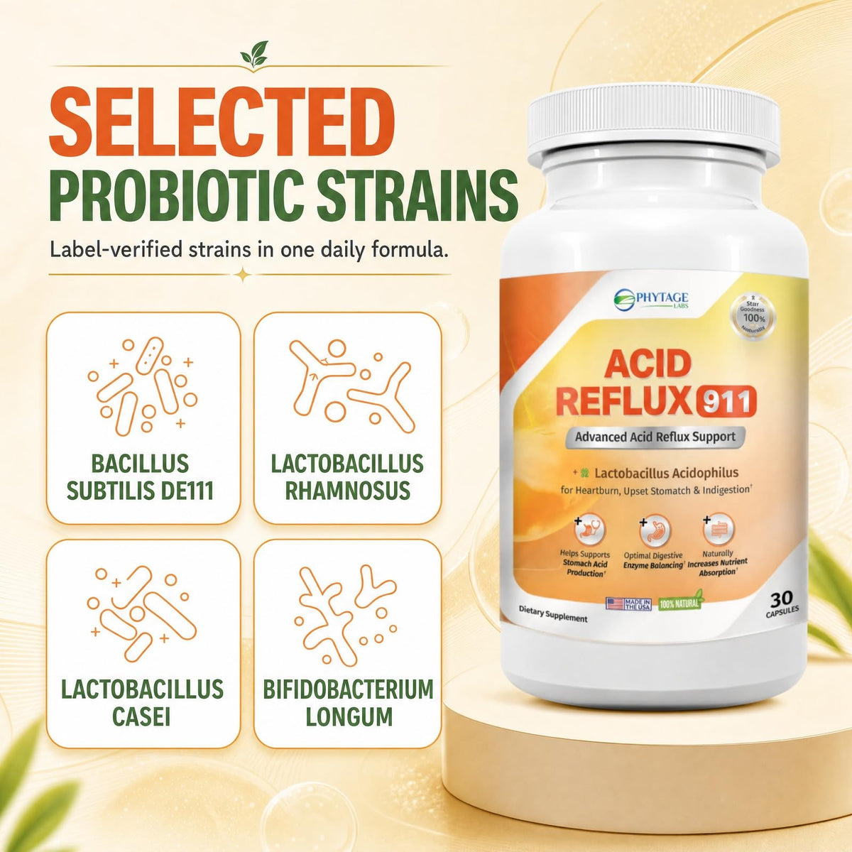 Phytage Labs Acid Reflux 911 Natural Supplement - 30 Capsules - image 3