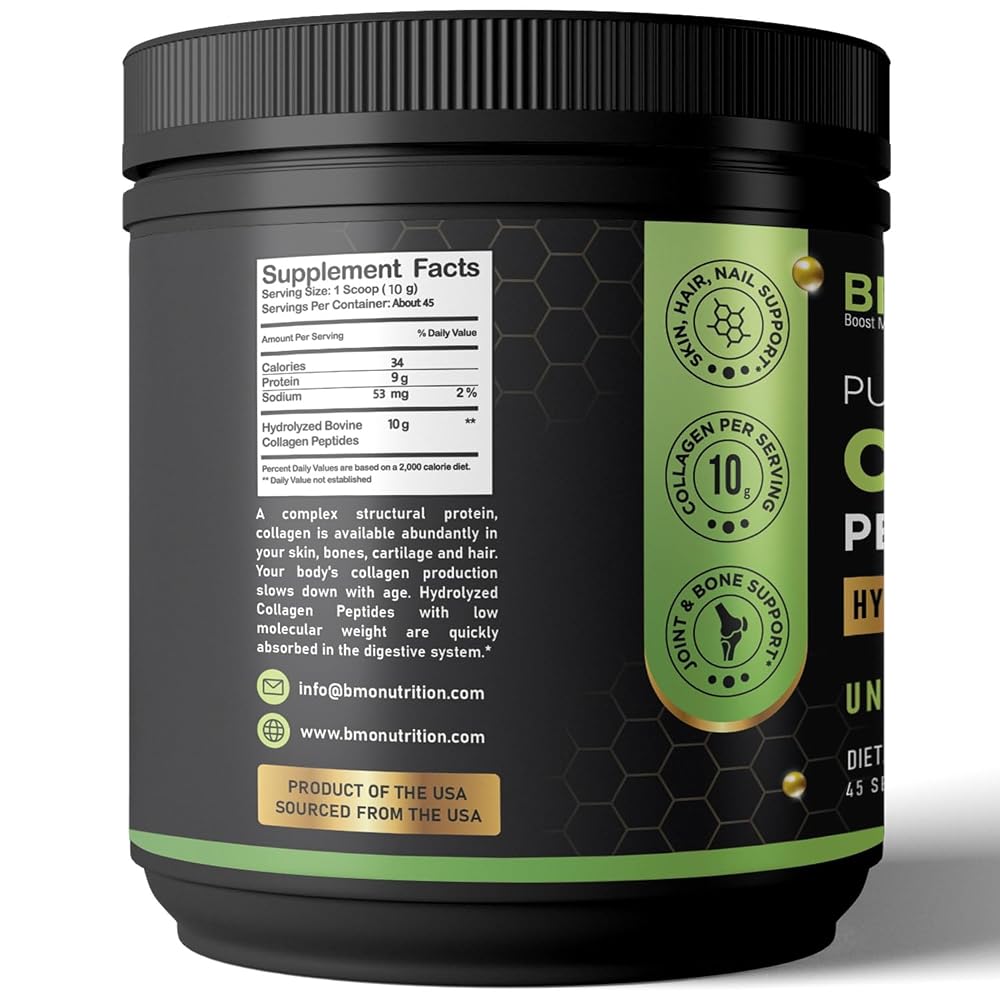 BMO Nutrition Pure Collagen Peptides Powder Type 1&3 - 45 Servings - image 2