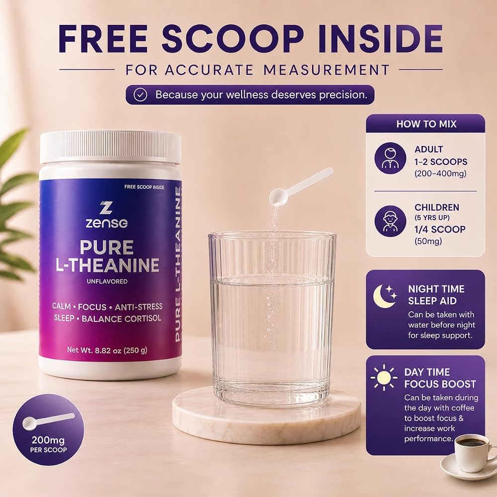 ZENSE Pure L-Theanine Powder 100%