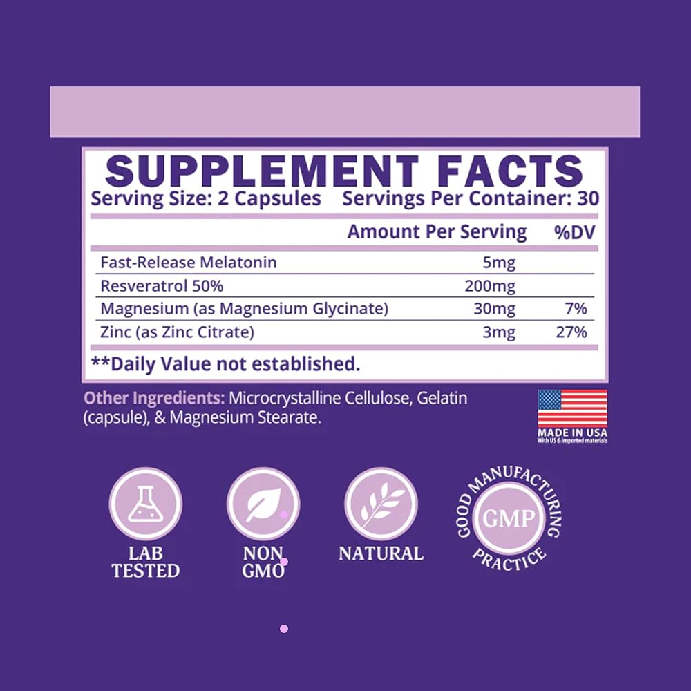 ETANATURE Sleep Supplement with Melatonin & Magnesium - 30 Capsules - image 6