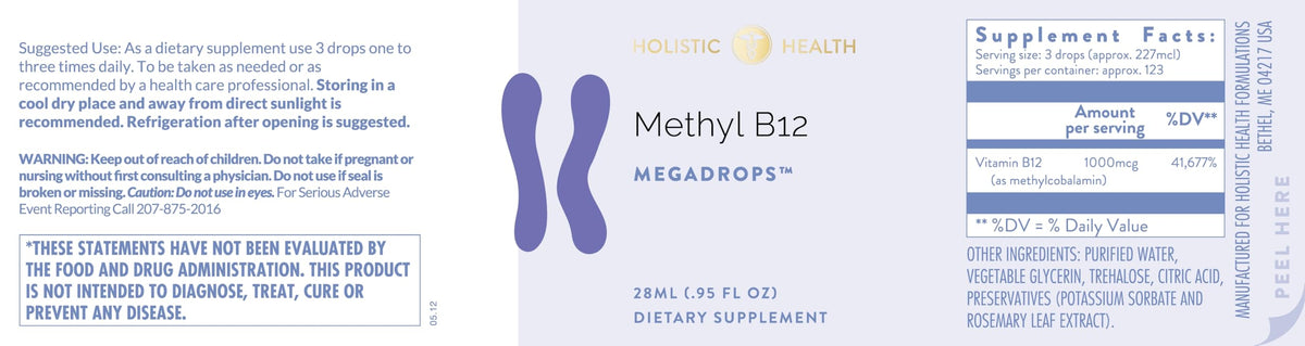 Holistic Health Methyl B12 MegaDrops Liquid - 28 mL - image 4