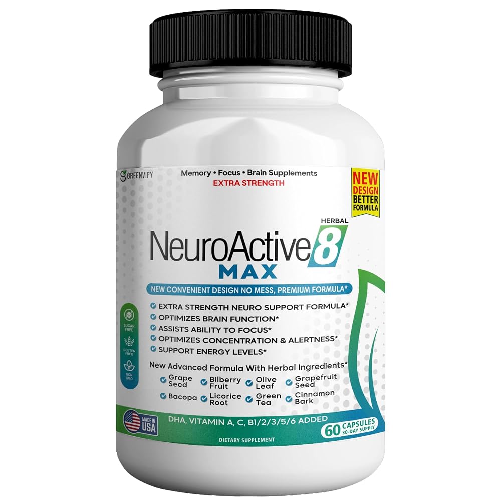 GREENVIFY NeuroActive 8 Max Brain Support Supplement