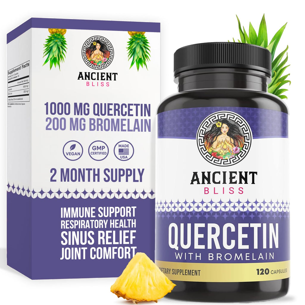 Ancient Bliss Quercetin with Bromelain 1000mg - 120 Capsules
