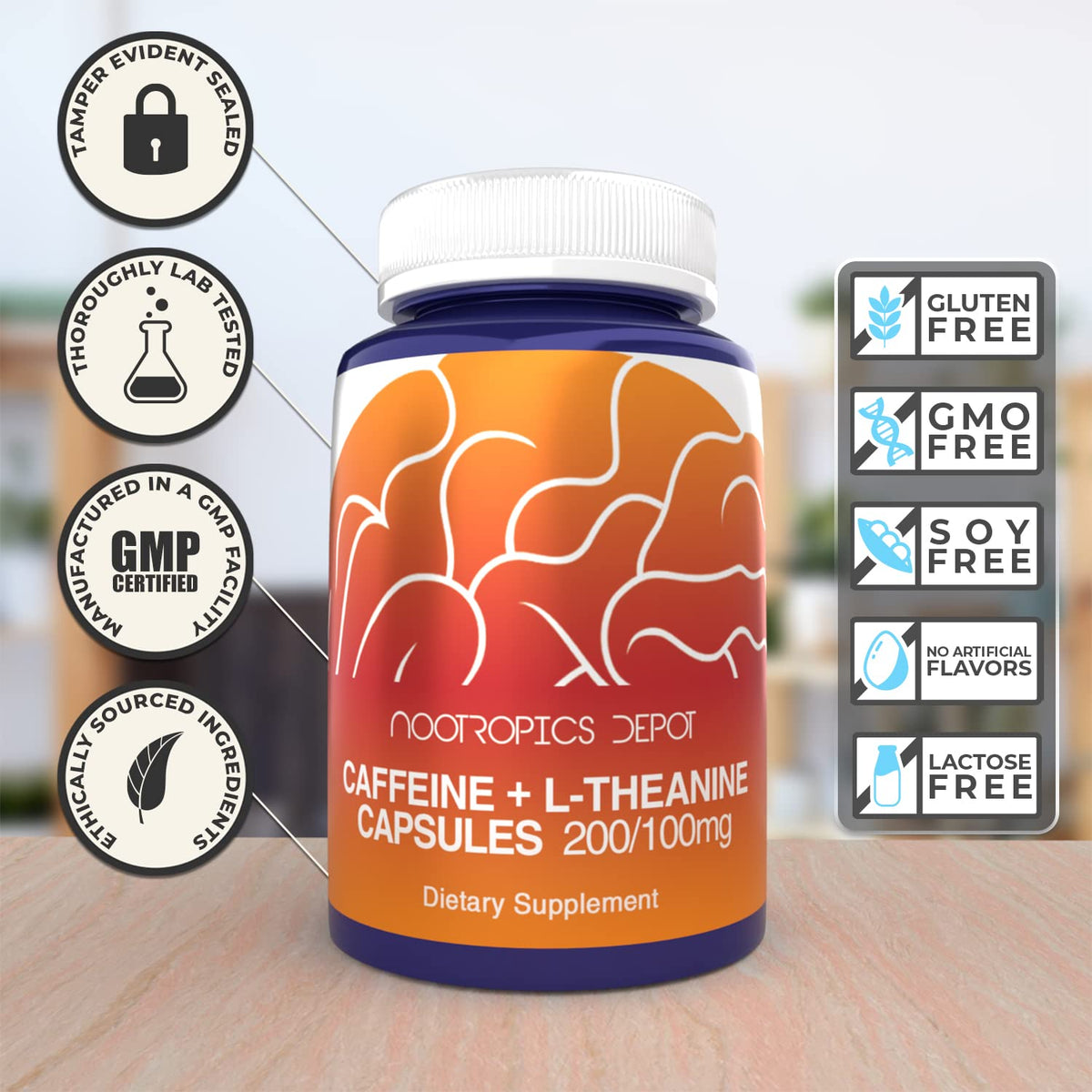 Nootropics Depot Caffeine and L-Theanine Capsules for Focus - 60 Count - image 7