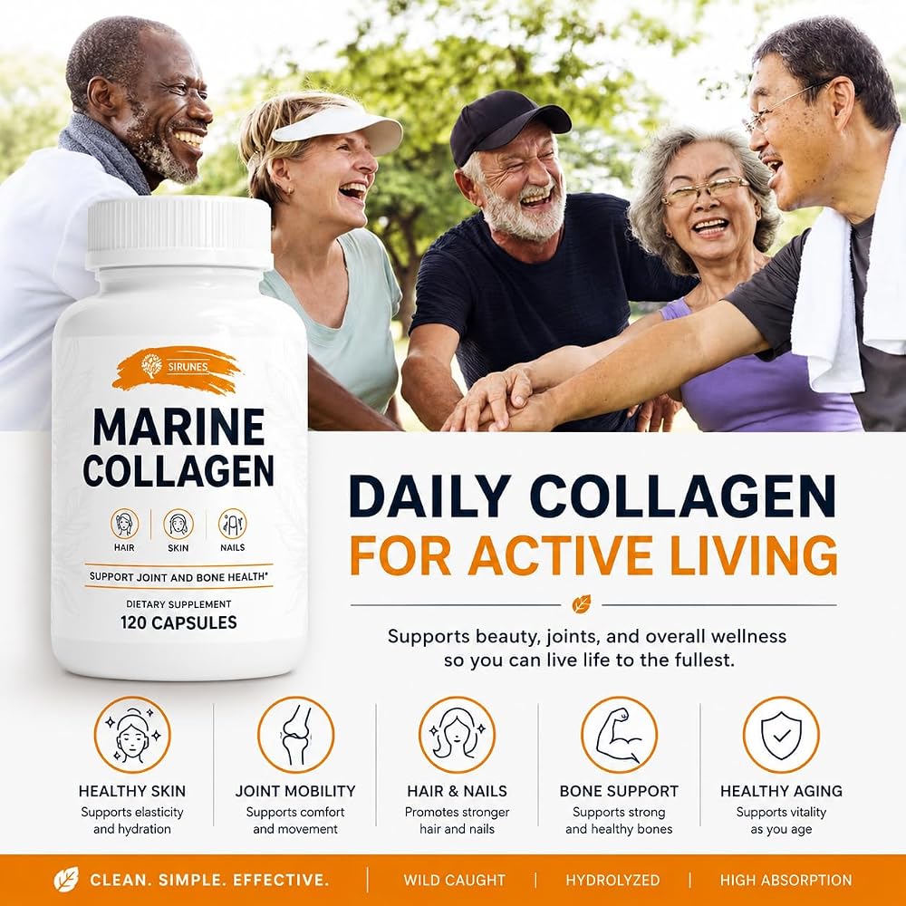 SIRUNES Marine Collagen Peptides - 120 Capsules - image 2