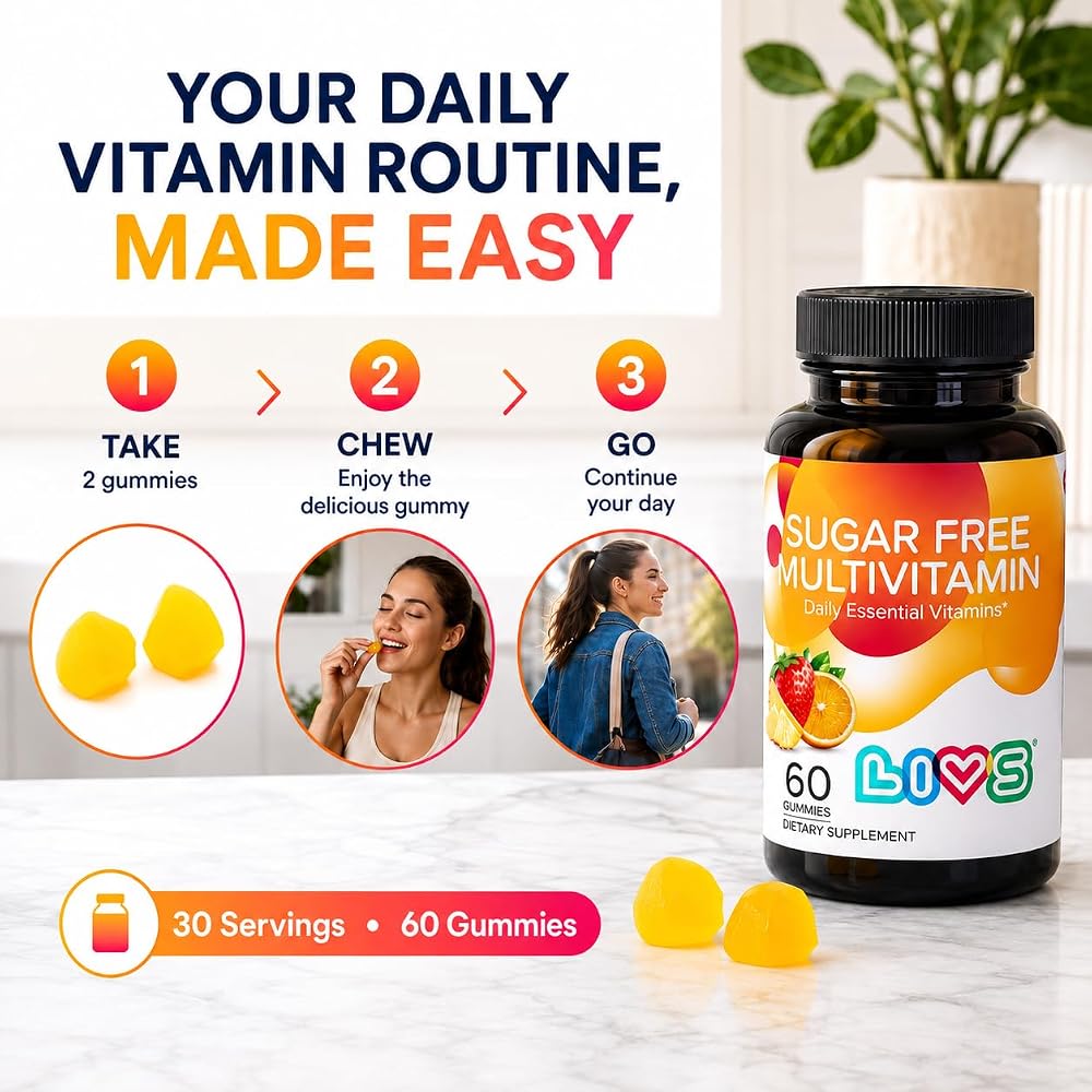 LIVS Sugar Free Multivitamin Gummies for Adults & Kids - 60 Gummies - image 9