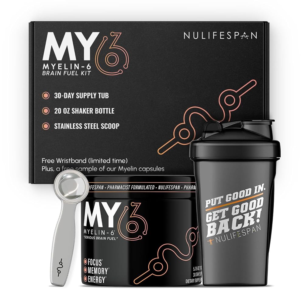 Nulifespan Myelin-6 Brain Health Drink Mix for Focus - 30 Servings