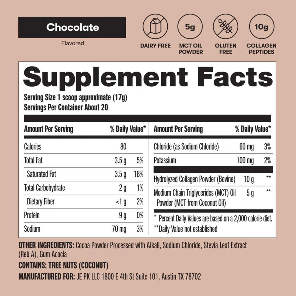 Perfect Keto Collagen Protein Powder with MCT Oil - Grassfed