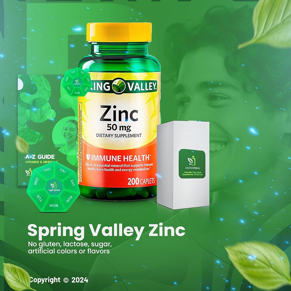 LightSpring Zinc Dietary Supplement 50 mg - 200 Caplets - image 5