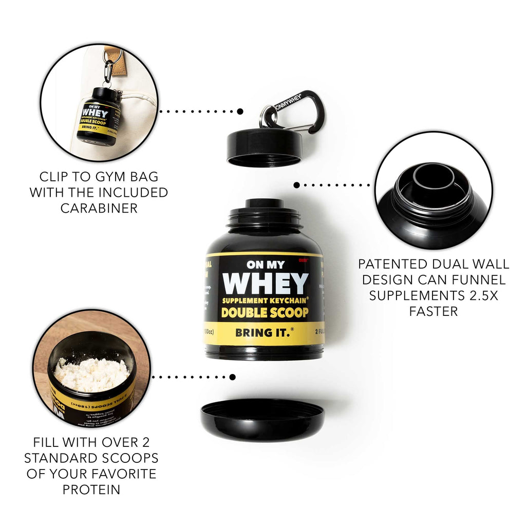 ONMYWHEY - Protein Powder & Supplement Funnel Keychain - Single Scoop
