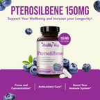 HealthyWayRx Pterostilbene 150mg Antioxidant Supplement - 180 Capsules - image 3