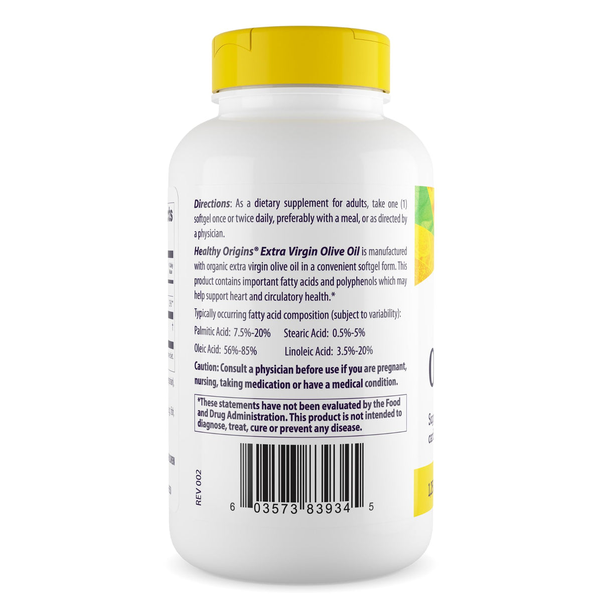 Healthy Origins Extra Virgin Olive Oil 1,250 mg - 120 Softgels - image 3