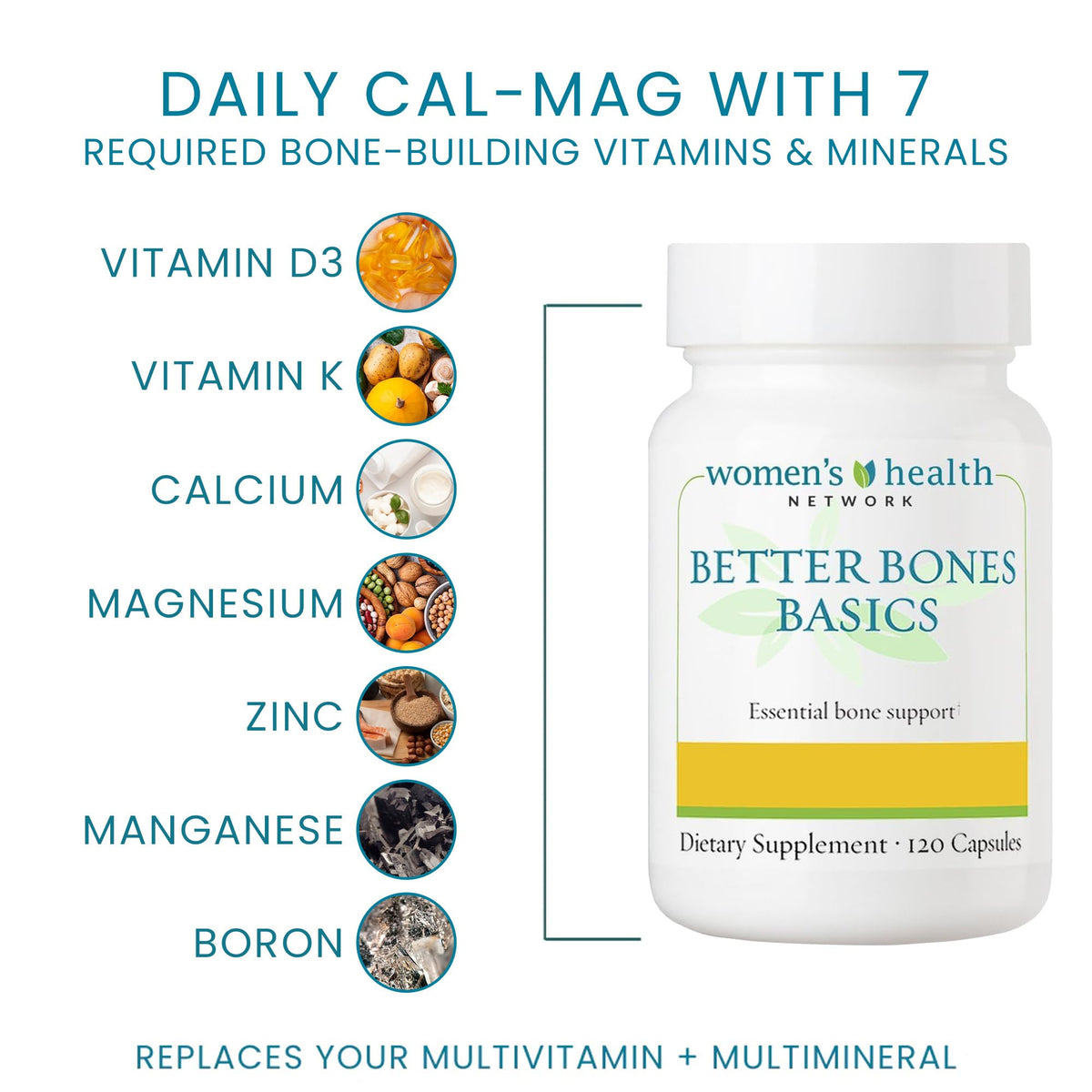 Women's Health Network Better Bones Basics Calcium Supplement - 120 Capsules - image 2