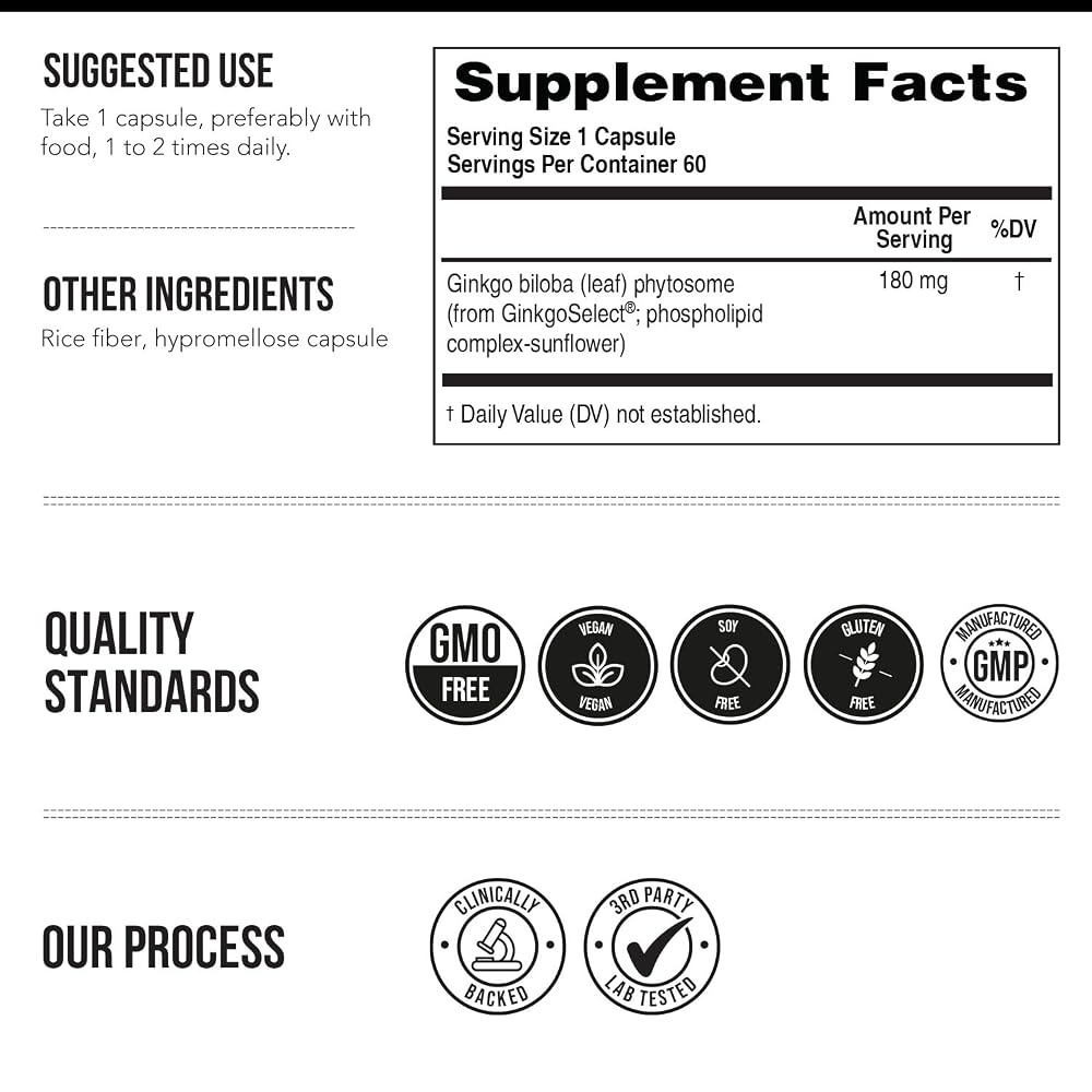 Triquetra Health SoActive Ginkgo Biloba 180 mg - 60 Capsules - image 6